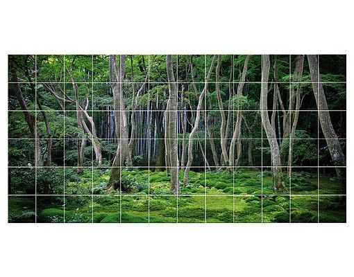 Flise klistermærker grøn Japanese Forest