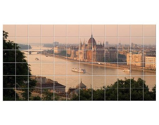 Flise klistermærker Budapest Skyline