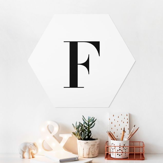 køkken dekorationer Letter Serif White F