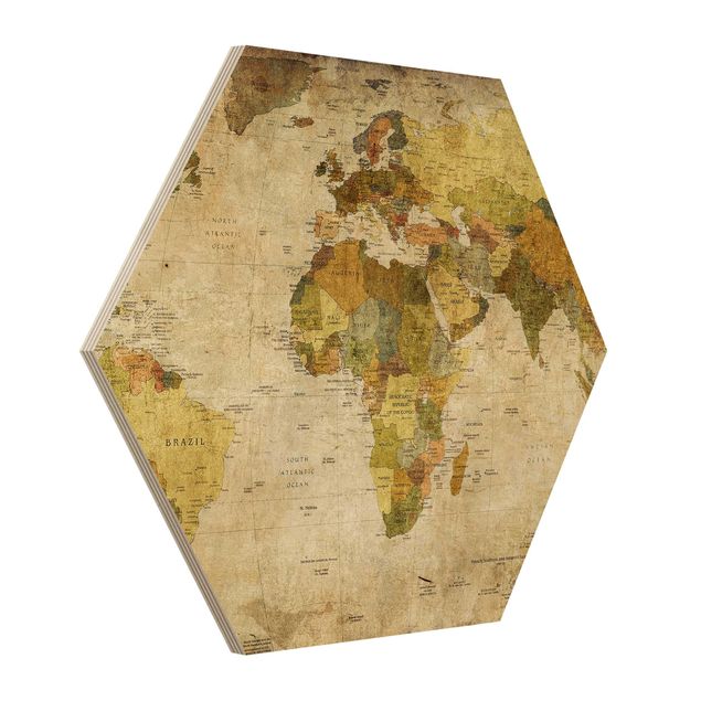 Sekskantede billeder World map