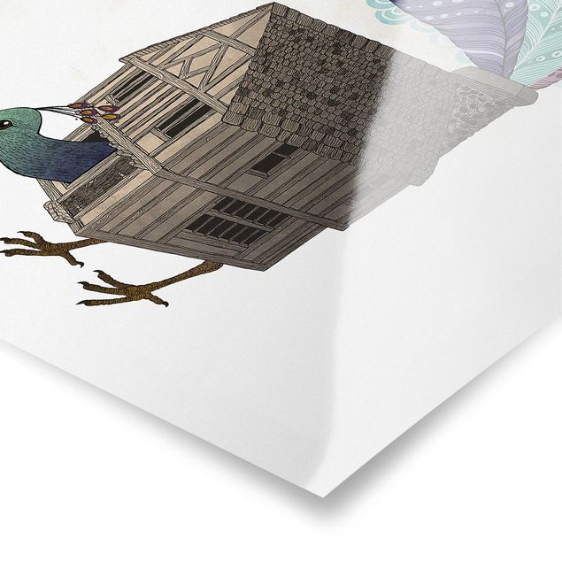 Billeder Laura Graves Art Illustration Birdhouse With Feathers