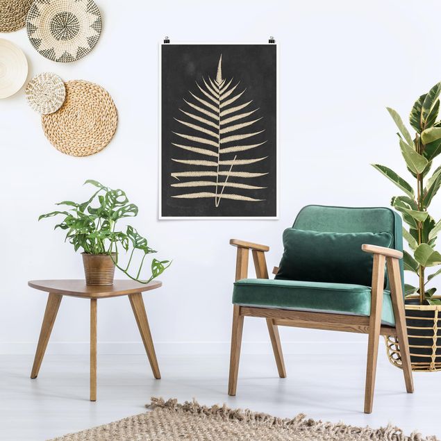 Plakater blomster Fern With Linen Structure III