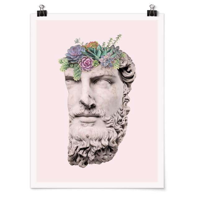 Plakater kunsttryk Head With Succulents