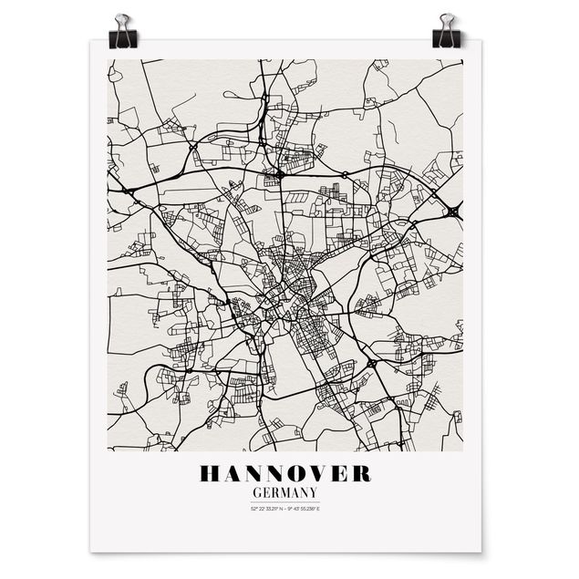Plakater ordsprog Hannover City Map - Classic