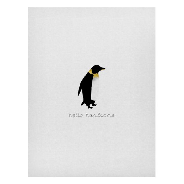 Billeder kunsttryk Penguin Quote Hello Handsome