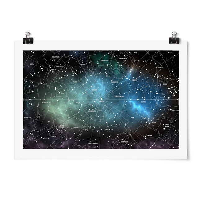 Billeder verdenskort Stellar Constellation Map Galactic Nebula