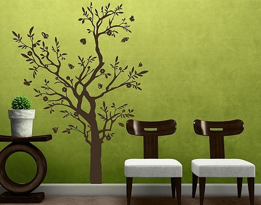 Wallstickers sommerfugle No.RS75 Branch With Butterflies II