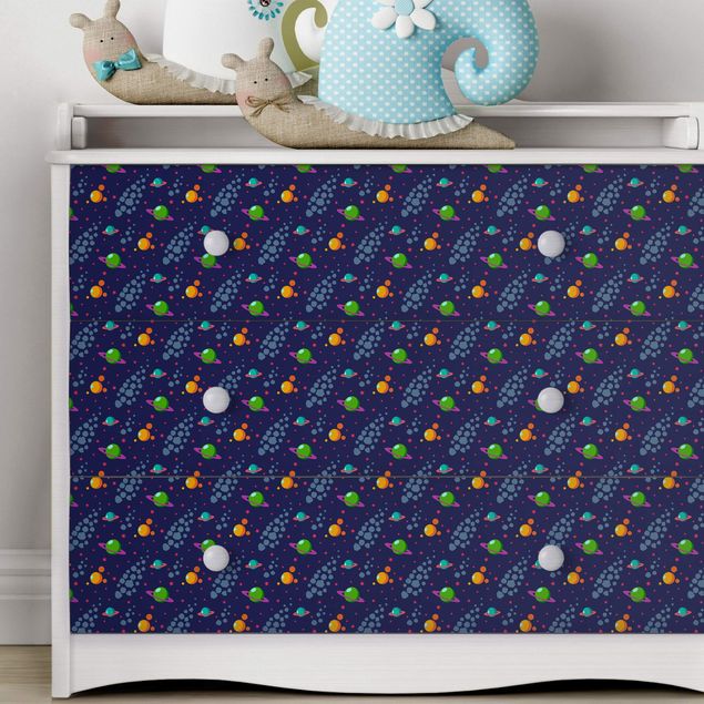 Børneværelse deco Space Children Pattern With Planets And Stars