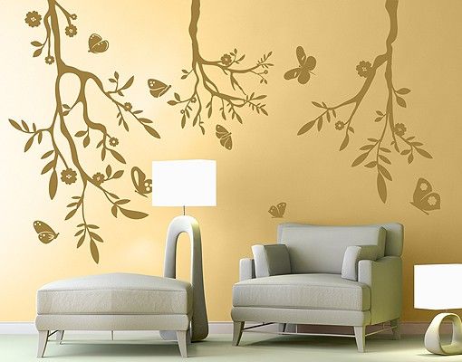 Wallstickers sommerfugle No.RS85 Three Branches