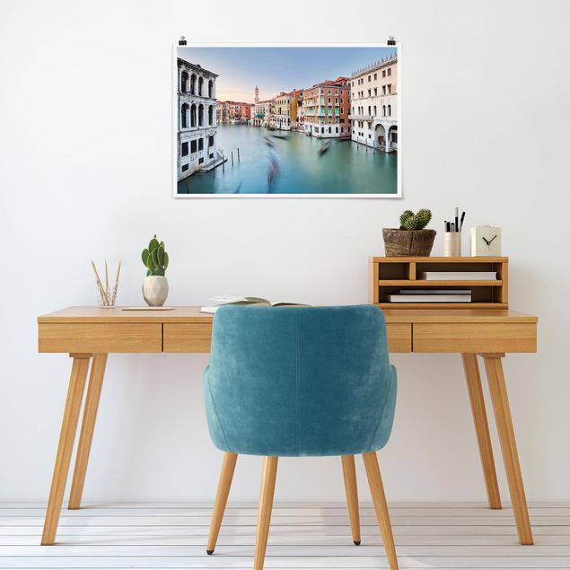 Plakater arkitektur og skyline Grand Canal View From The Rialto Bridge Venice