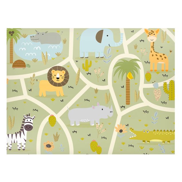 Børneværelse deco Playoom Mat Safari - So Many Different Animals