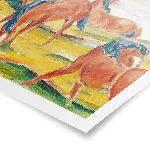 Plakater kunsttryk Franz Marc - Grazing Horses