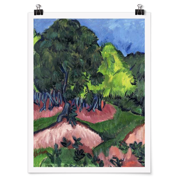 Billeder træer Ernst Ludwig Kirchner - Landscape with Chestnut Tree