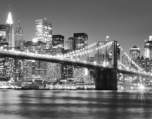 Flise klistermærker Nighttime Manhattan Bridge II