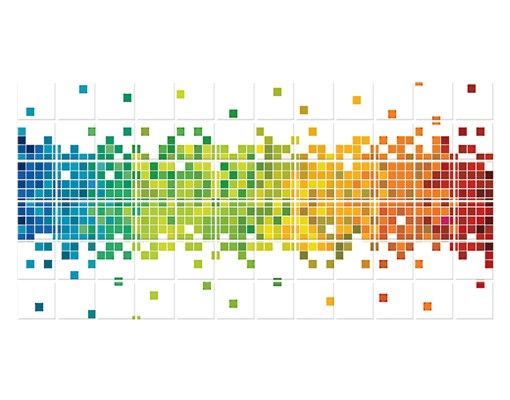 Flise klistermærker mønstre Pixel Rainbow
