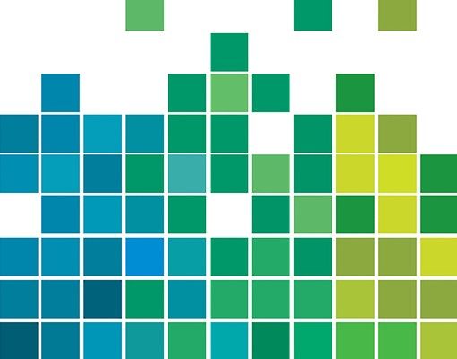 Flise klistermærker farvet Pixel Rainbow