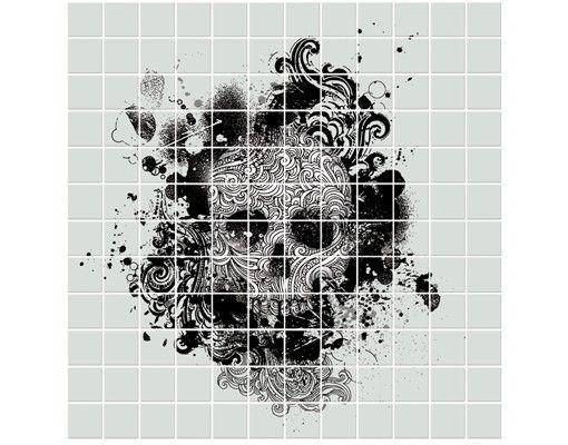 Flise klistermærker mønstre Skull