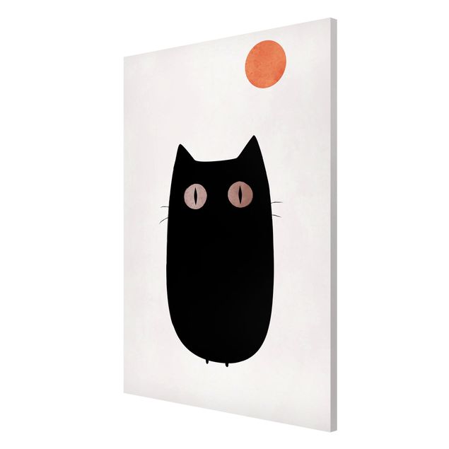 Magnettavler dyr Black Cat Illustration