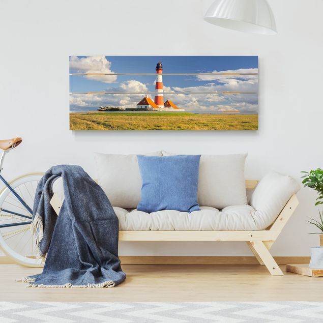 Prints på træ landskaber Lighthouse In Schleswig-Holstein