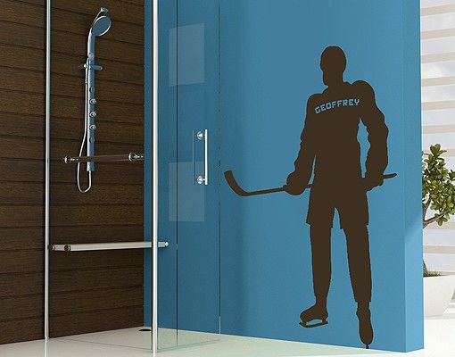 Børneværelse deco Wall Decal no.RS109 Customised text Ice Hockey