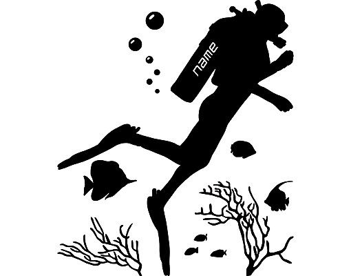 Wallstickers ordsprog Wall Decal no.RS123 Customised text Aquanaut