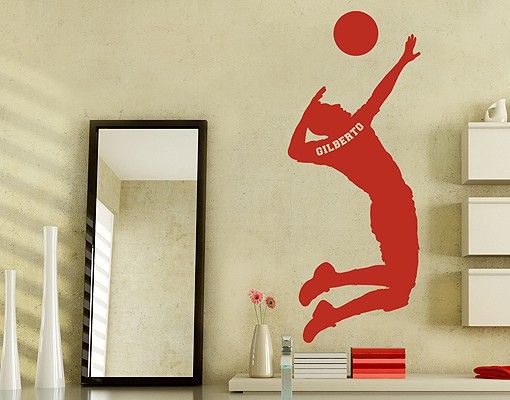 Børneværelse deco Wall Decal no.RS124 Customised text Volleyball