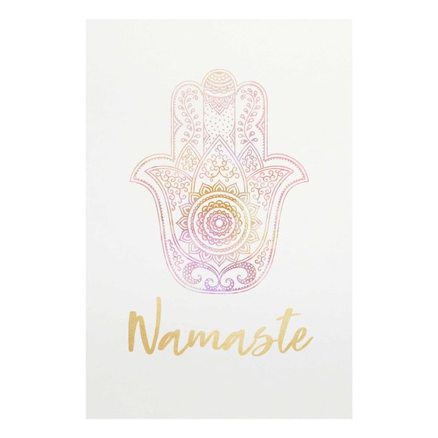 Billeder Hamsa Hand Illustration Namaste Gold Light Pink