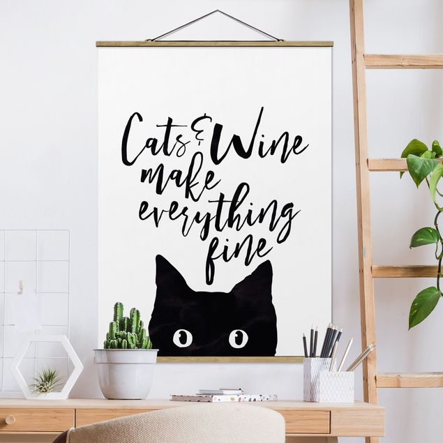 køkken dekorationer Cats And Wine make Everything Fine