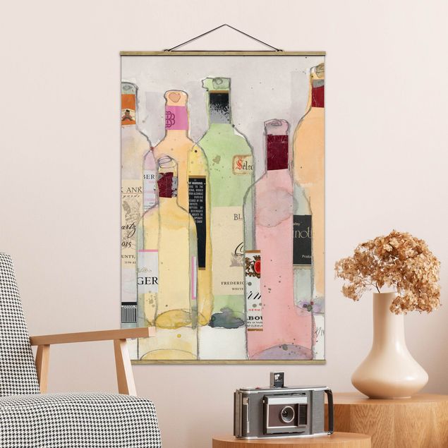 køkken dekorationer Wine Bottles In Watercolour I