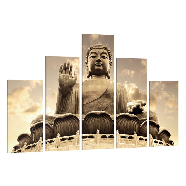 Billeder på lærred spirituelt Big Buddha Sepia