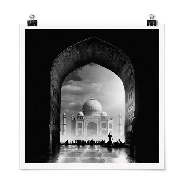 Plakater sort og hvid The Gateway To The Taj Mahal