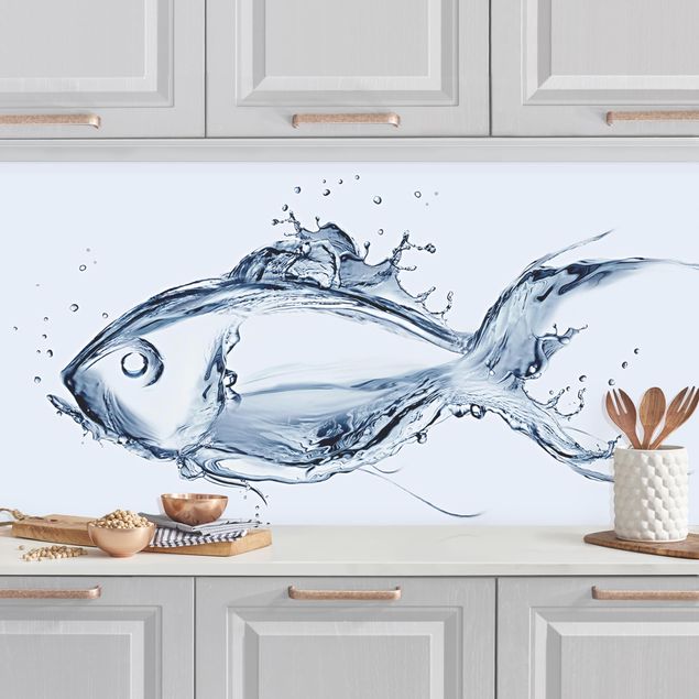 køkken dekorationer Liquid Silver Fish II