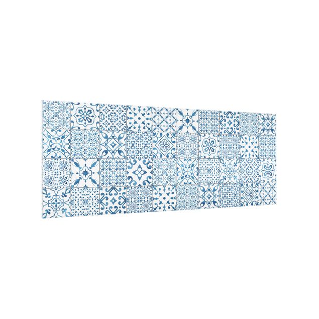 Stænkplader glas Pattern Tiles Blue White