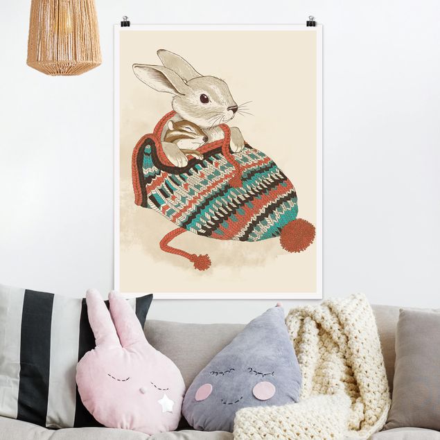 køkken dekorationer Illustration Cuddly Santander Rabbit In Hat