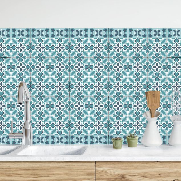 køkken dekorationer Geometrical Tile Mix Blossom Turquoise
