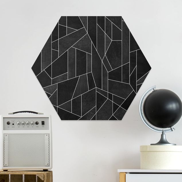 køkken dekorationer Black And White Geometric Watercolour