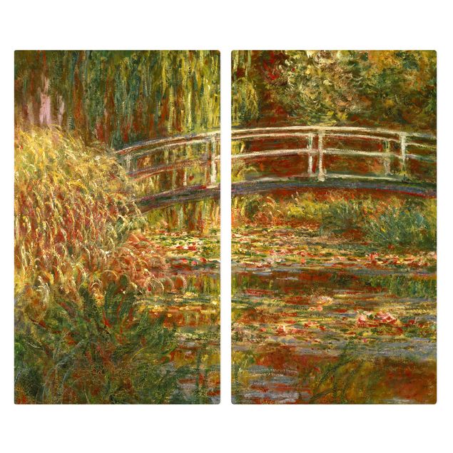 Komfur dækplader Claude Monet - Waterlily Pond And Japanese Bridge (Harmony In Pink)