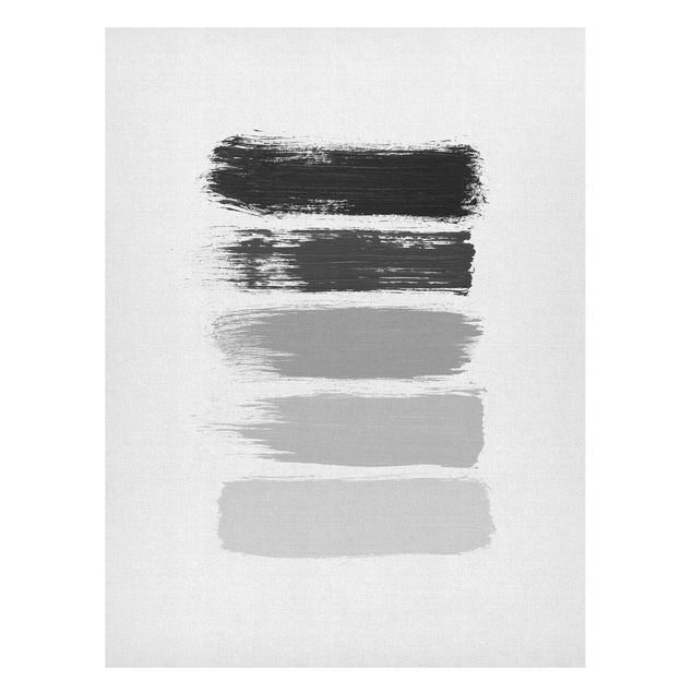 Billeder kunsttryk Stripes in Black And Grey
