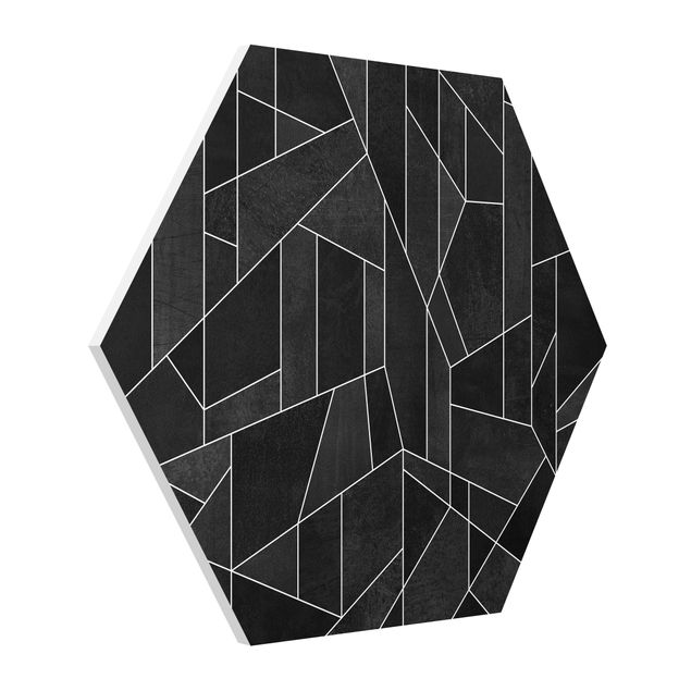 Billeder abstrakt Black And White Geometric Watercolour