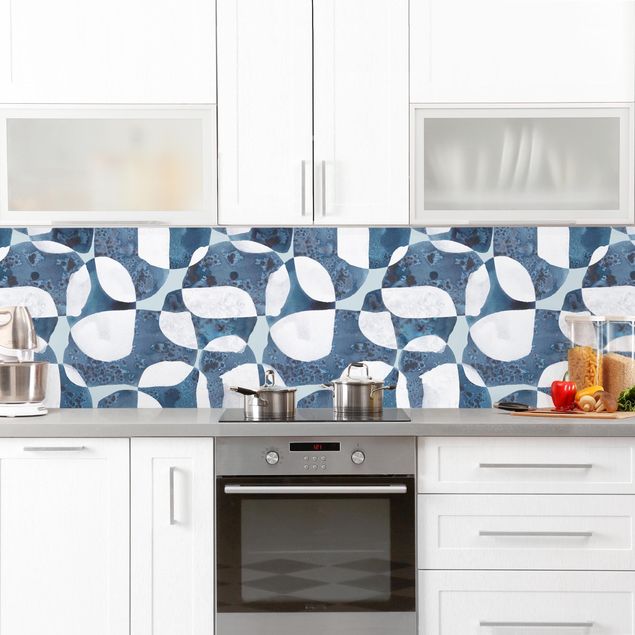 Stænkplade køkken Living Stones Pattern In Blue