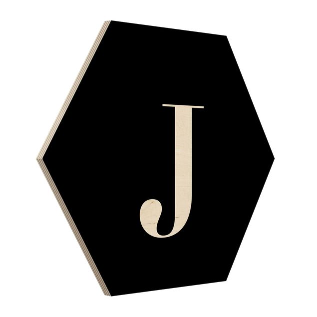 Sekskantede billeder Letter Serif Black J