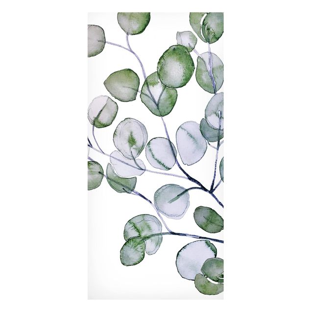Magnettavler blomster Green Watercolour Eucalyptus Branch