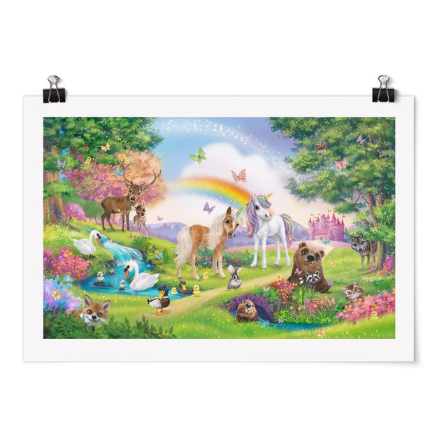 Plakater dyr Animal Club International - Magical Forest With Unicorn