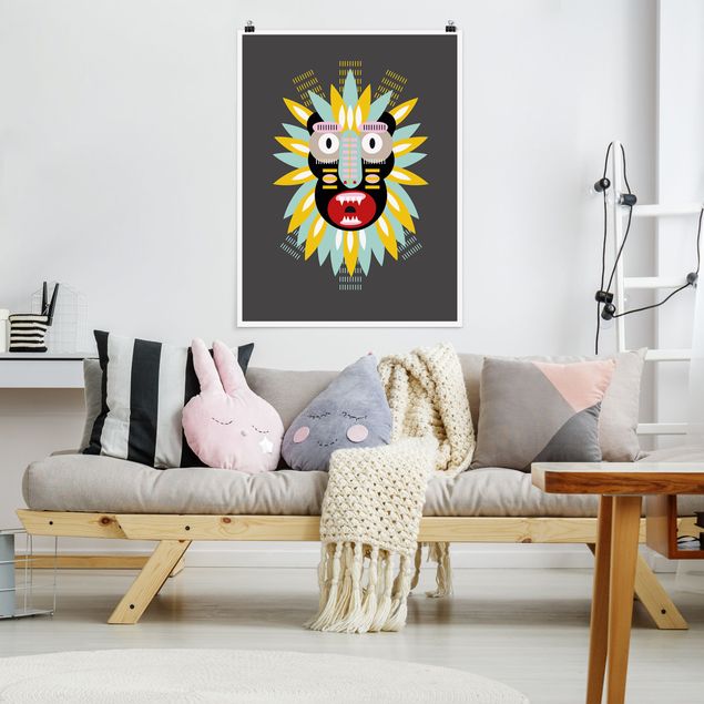 Plakater kunsttryk Collage Ethnic Mask - King Kong