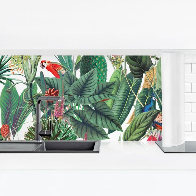 Stænkplade køkken Colourful Tropical Rainforest Pattern