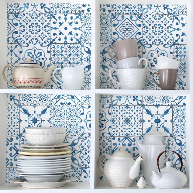 køkken dekorationer Patterned Tiles Blue White