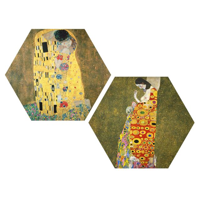 Billeder kunsttryk Gustav Klimt - Kiss And Hope