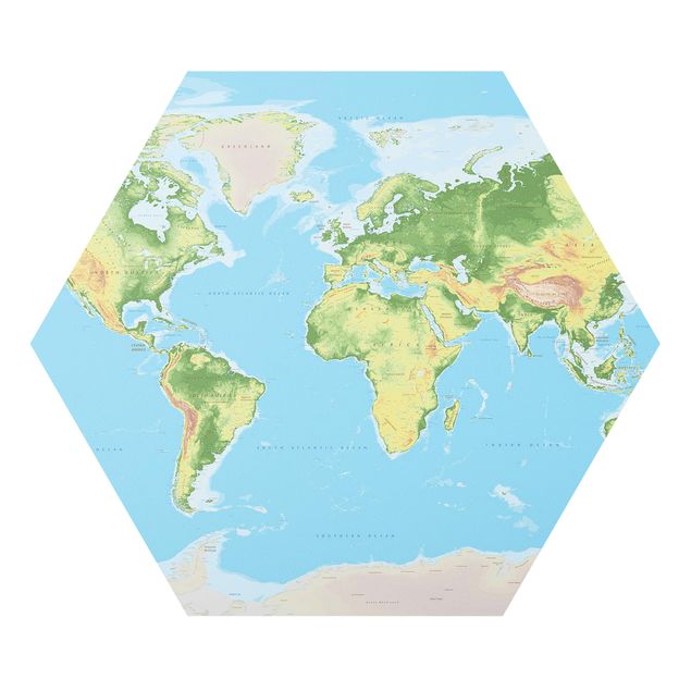 Billeder blå Physical World Map