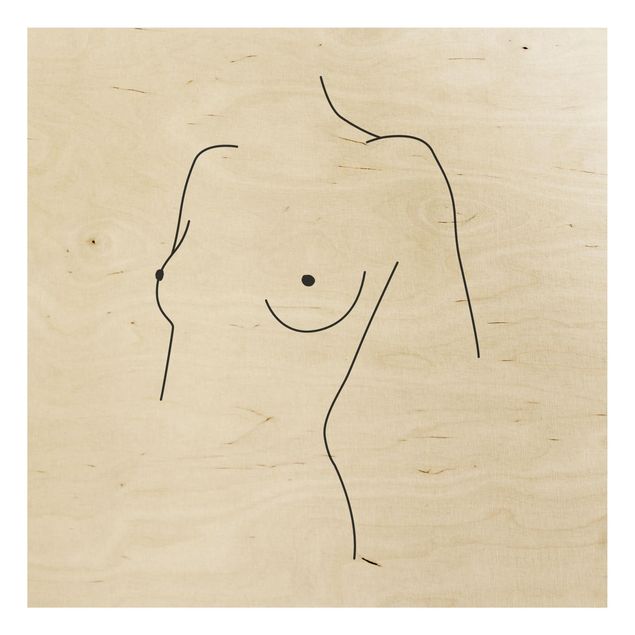 Kunst stilarter linje kunst Line Art Nude Bust Woman Black And White