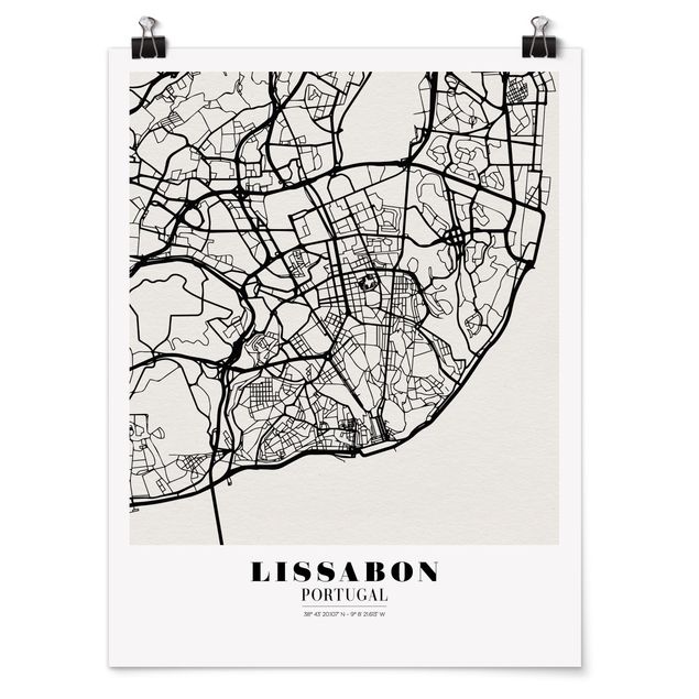 Plakater ordsprog Lisbon City Map - Classic